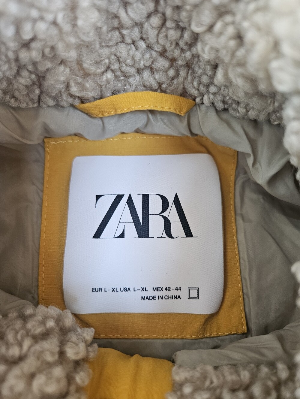 ZARA MEN'S CONTRASTING SHERPA SWEATSHIRT JACKET SIZE L/XL - Picture 6 of 12